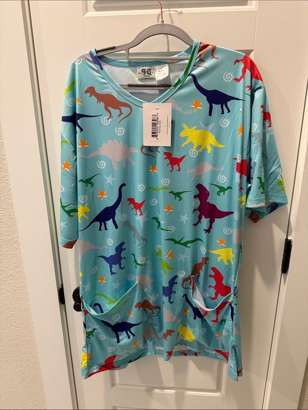 Women's Light Blue Dinosaur Print Camisole Top